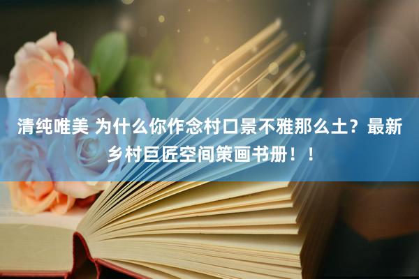 清纯唯美 为什么你作念村口景不雅那么土？最新乡村巨匠空间策画书册！！