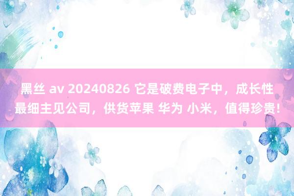 黑丝 av 20240826 它是破费电子中，成长性最细主见公司，供货苹果 华为 小米，值得珍贵!