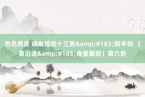 色色男孩 峨嵋短剑十三势&#183;阴手剑 （第沿途&#183;身里藏剑）第六势