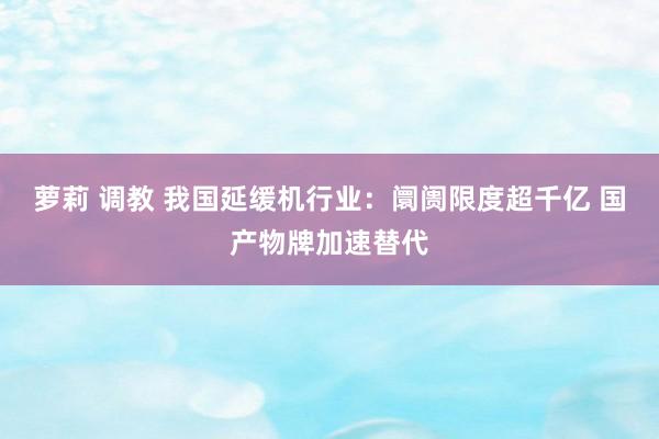 萝莉 调教 我国延缓机行业：阛阓限度超千亿 国产物牌加速替代