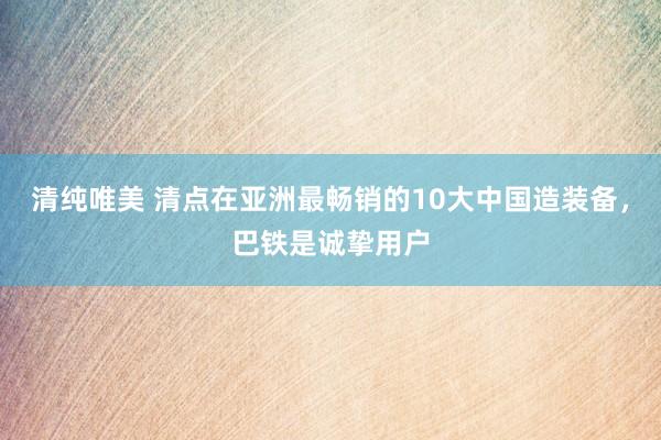 清纯唯美 清点在亚洲最畅销的10大中国造装备，巴铁是诚挚用户